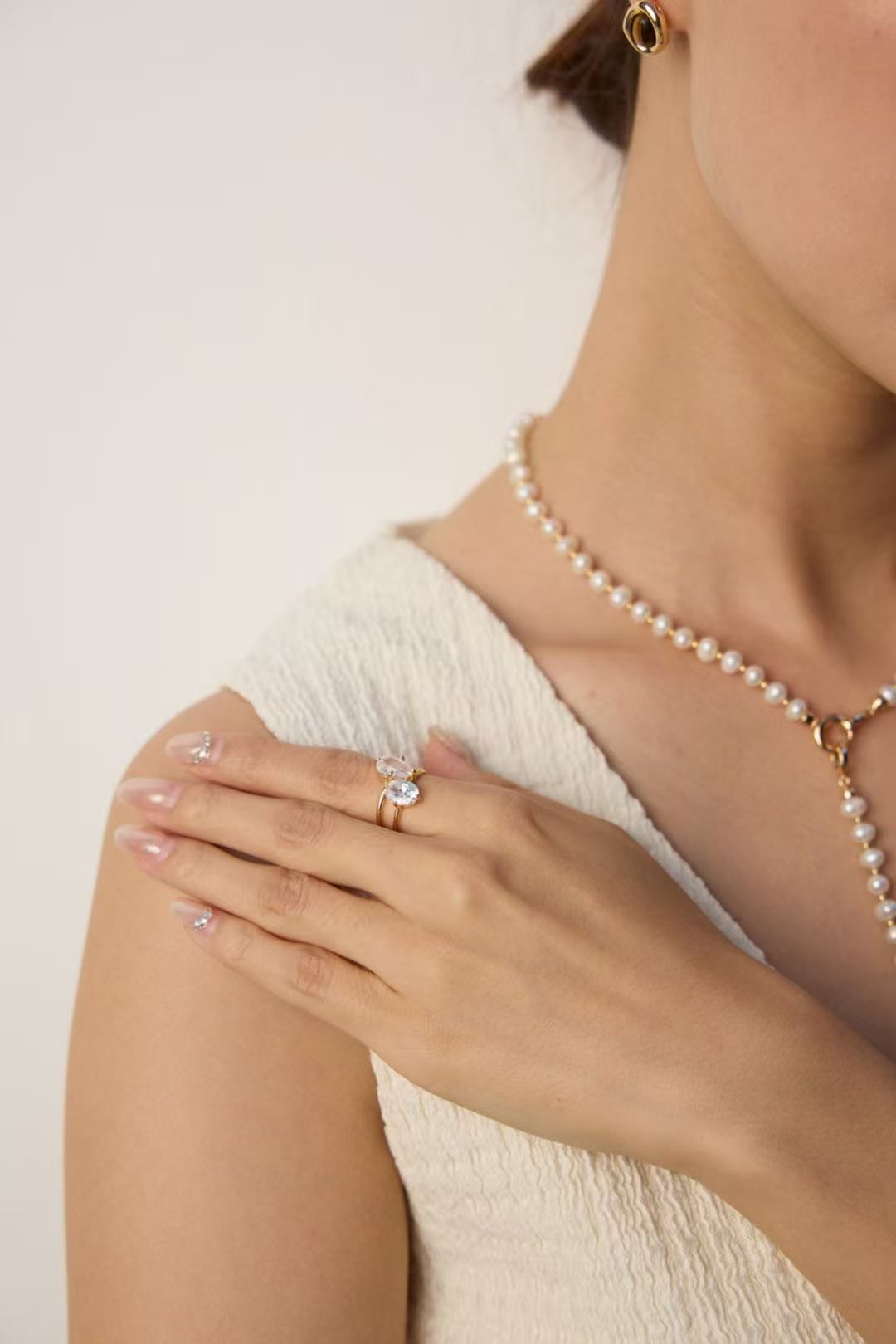 S925 silver minimalist zircon ring