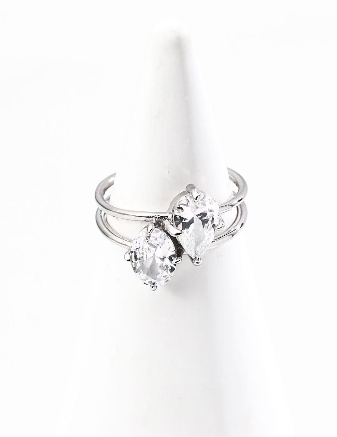 S925 silver minimalist zircon ring