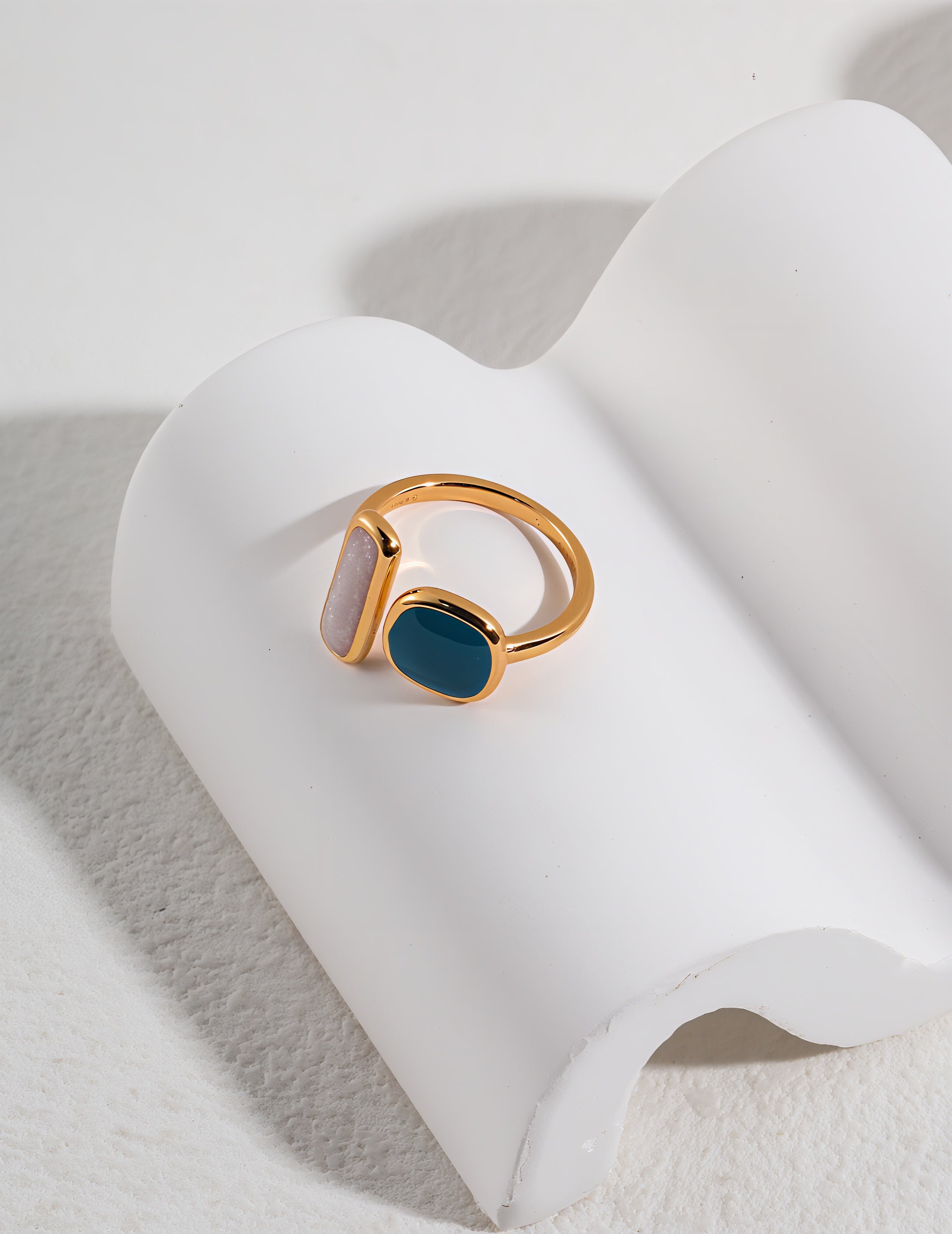 Morandi Drip Glaze Sterling Silver Ring