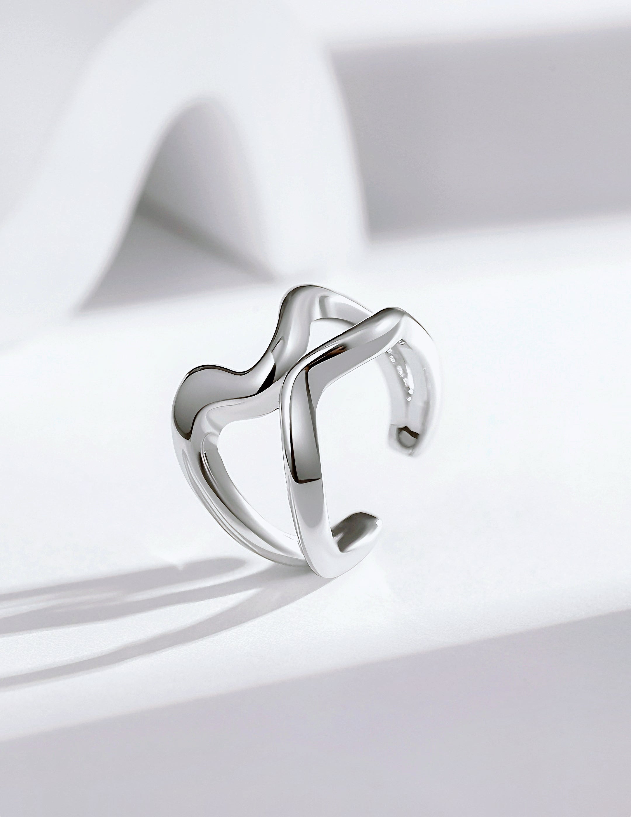 Sterling silver geometric ring