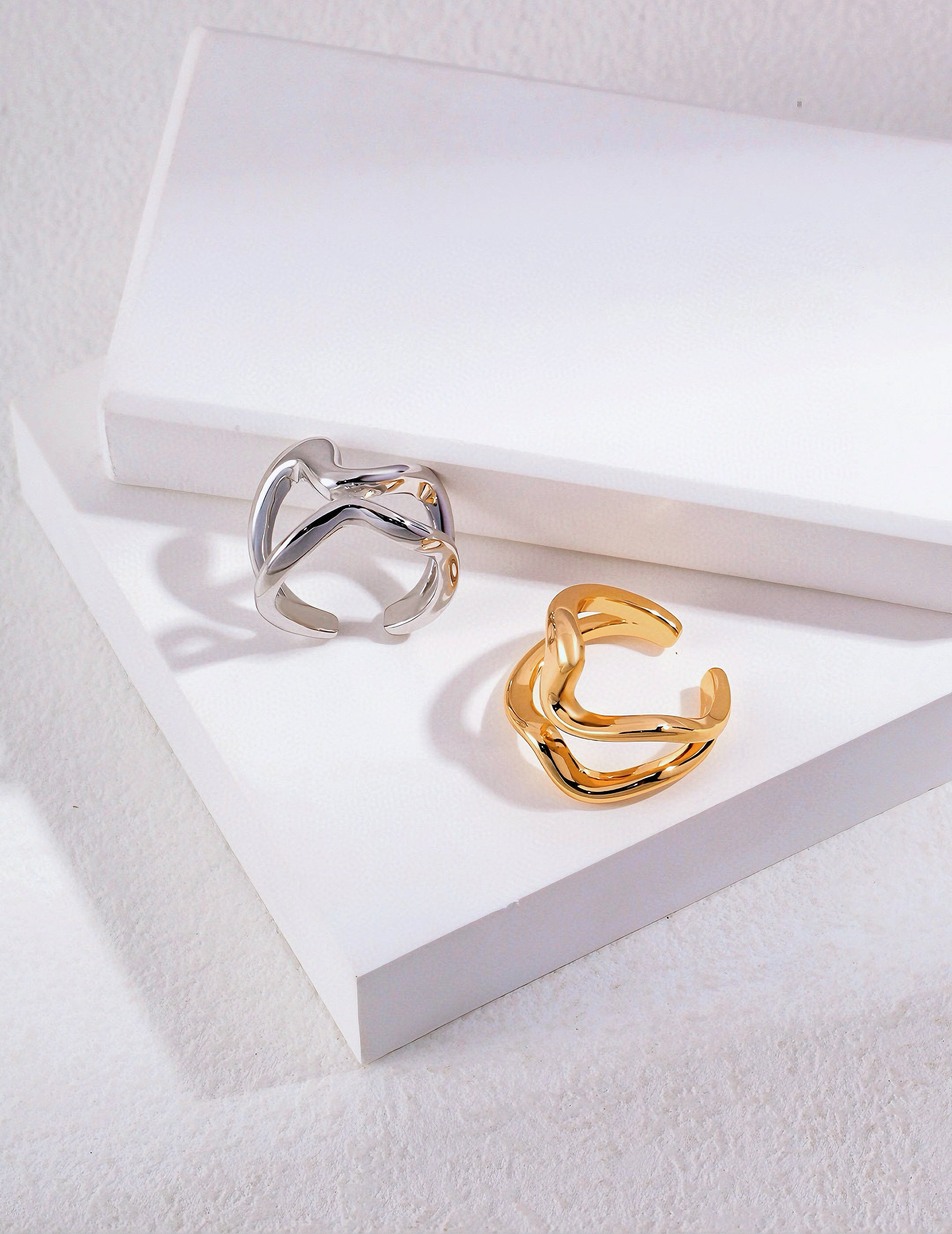 Sterling silver geometric ring
