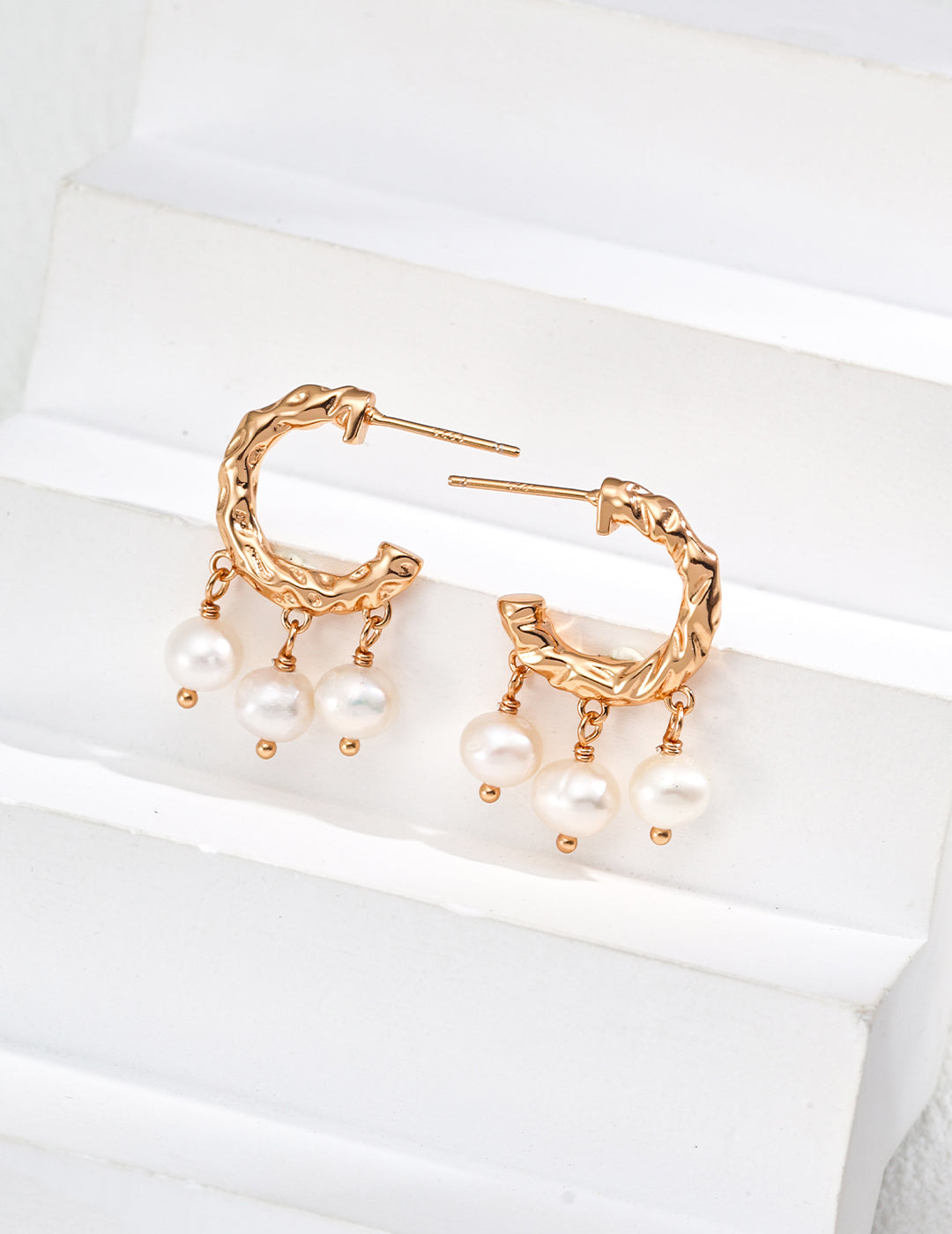 S925 silver natural pearl earrings