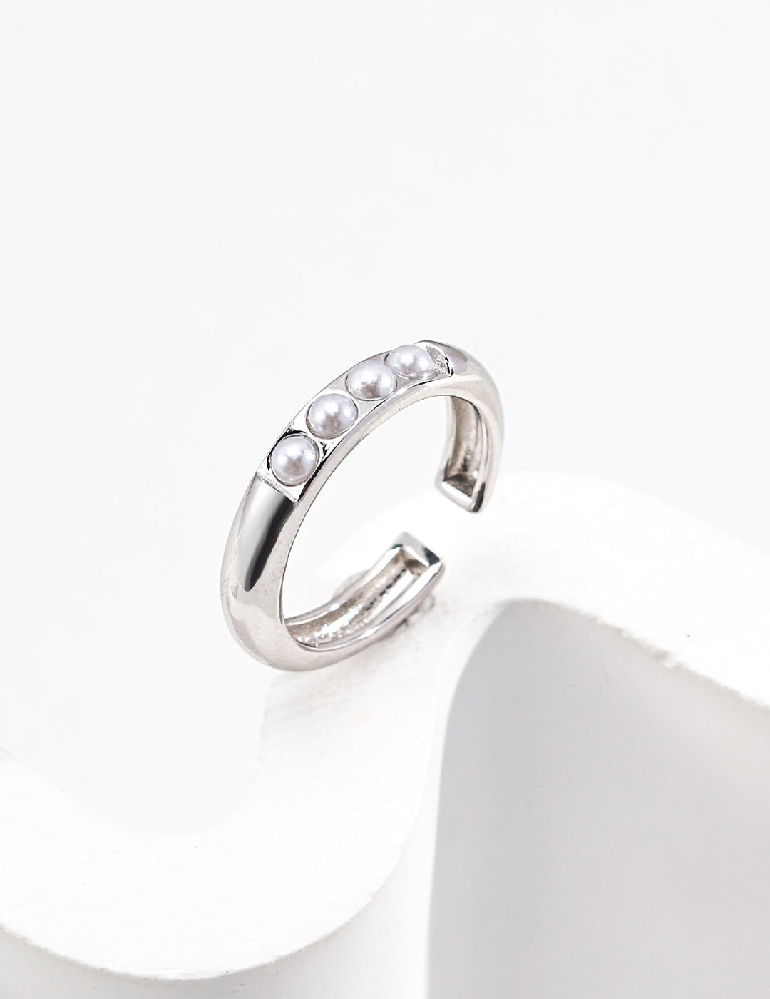 Sterling Silver Shell Pearl Ring