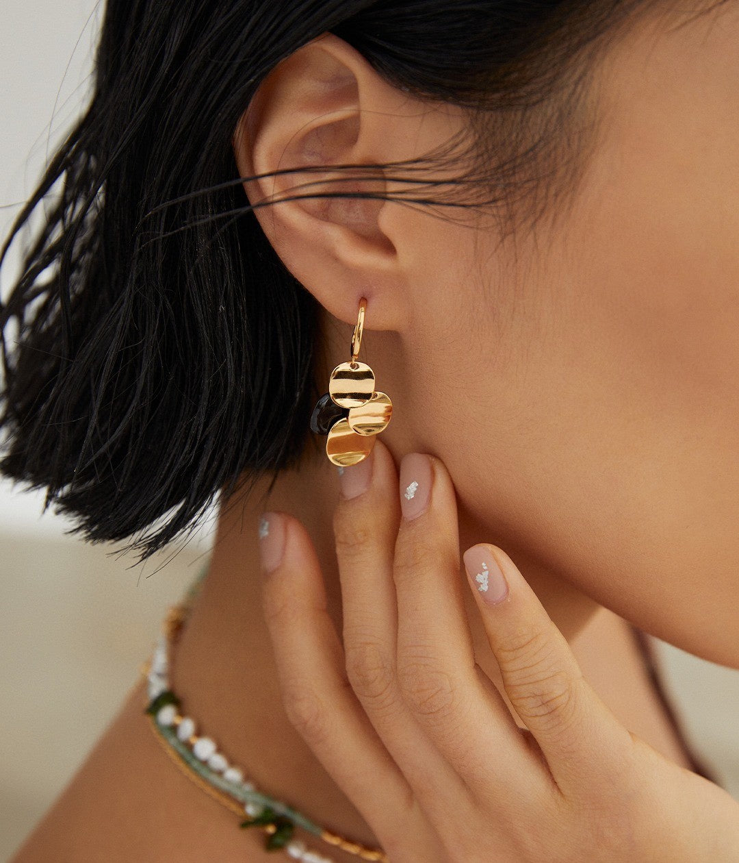 Pure silver temperament earrings
