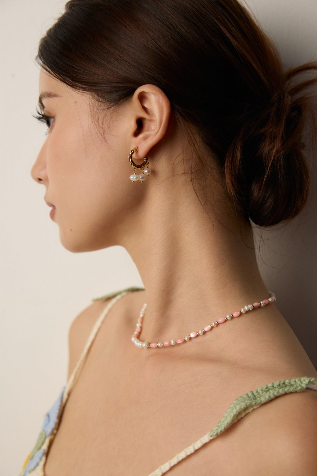 S925 silver natural pearl earrings