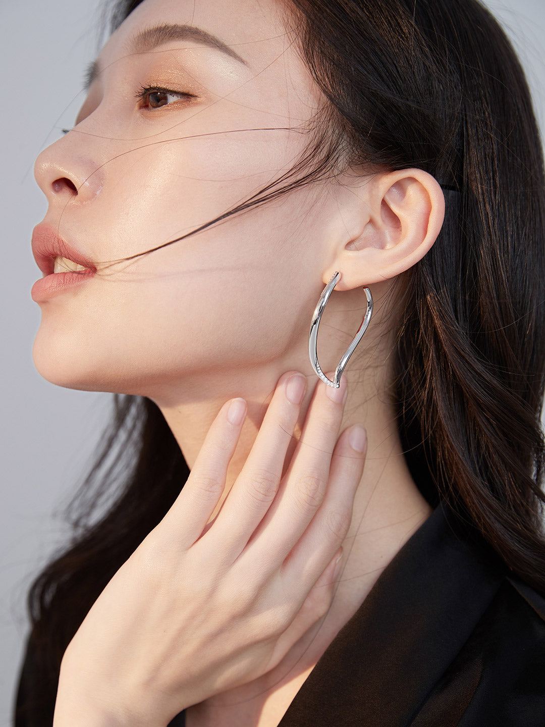 Pure silver earrings