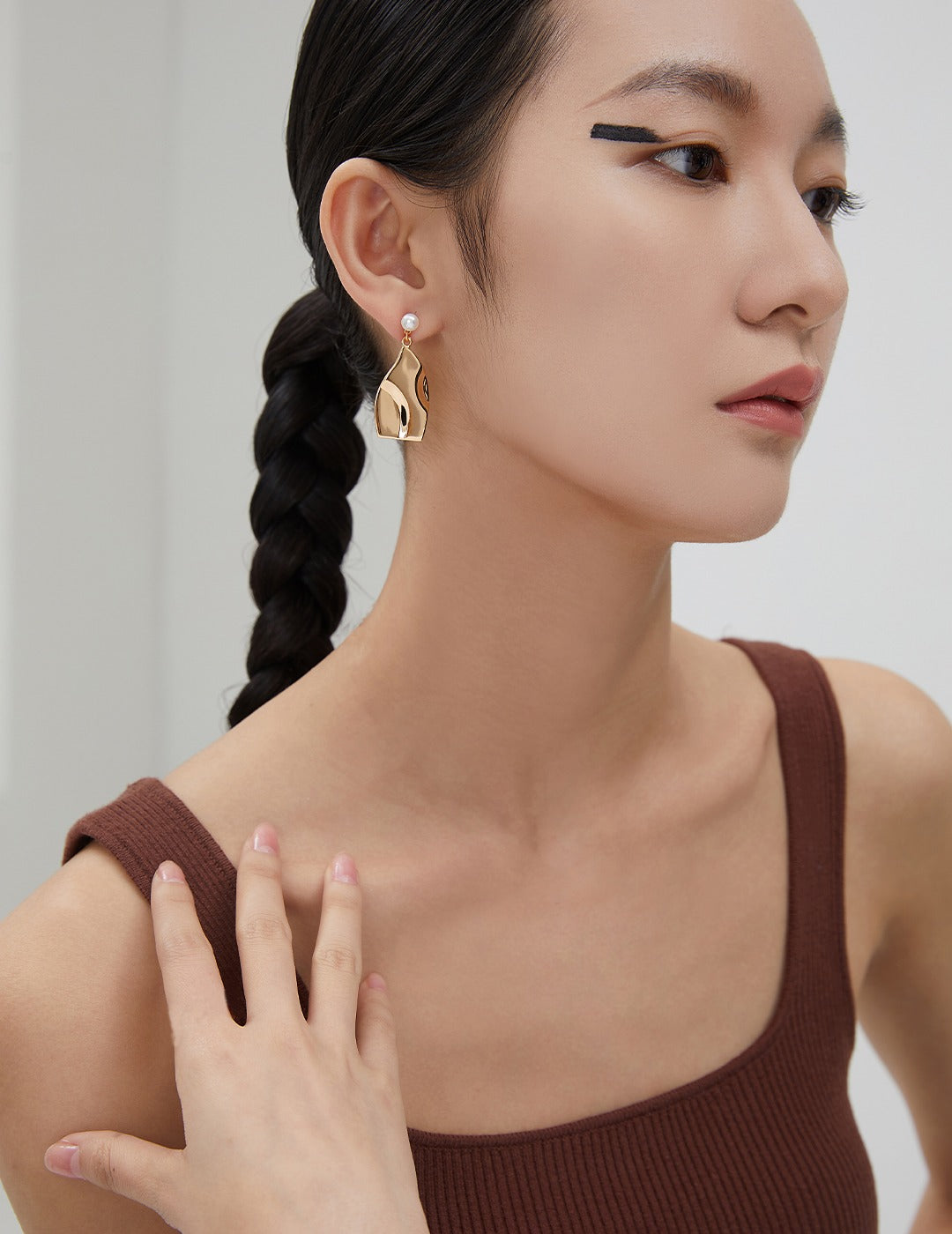 Pure silver pearl earrings