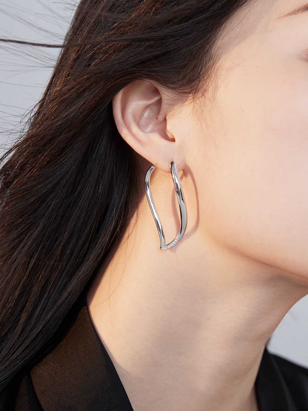 Pure silver earrings