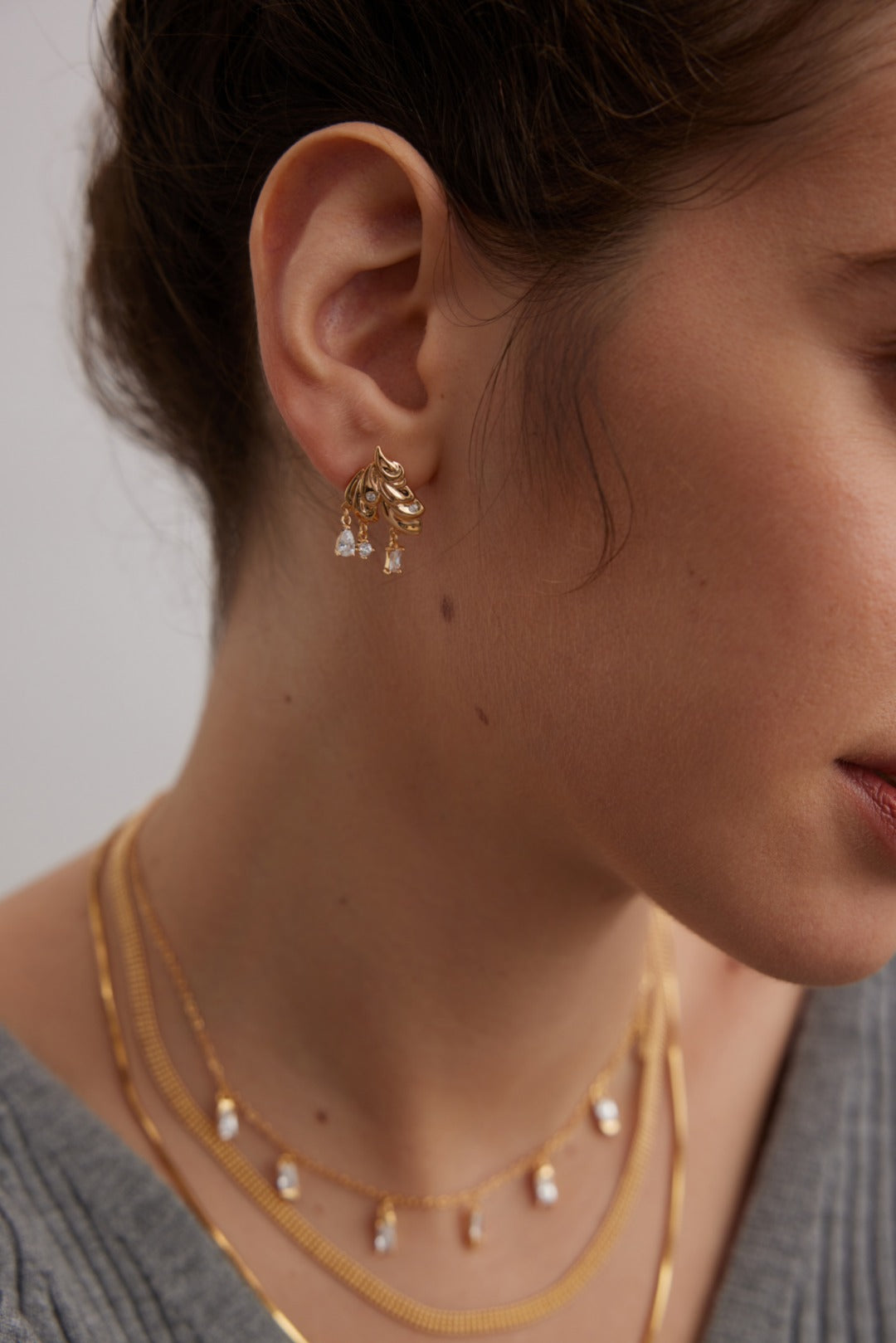Pure silver feather earrings