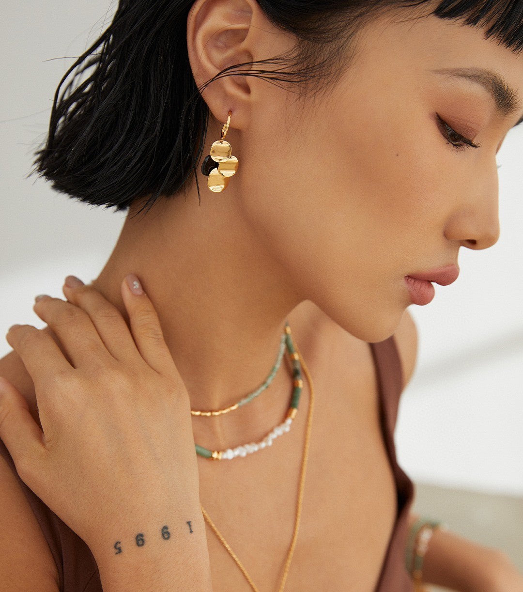 Pure silver temperament earrings