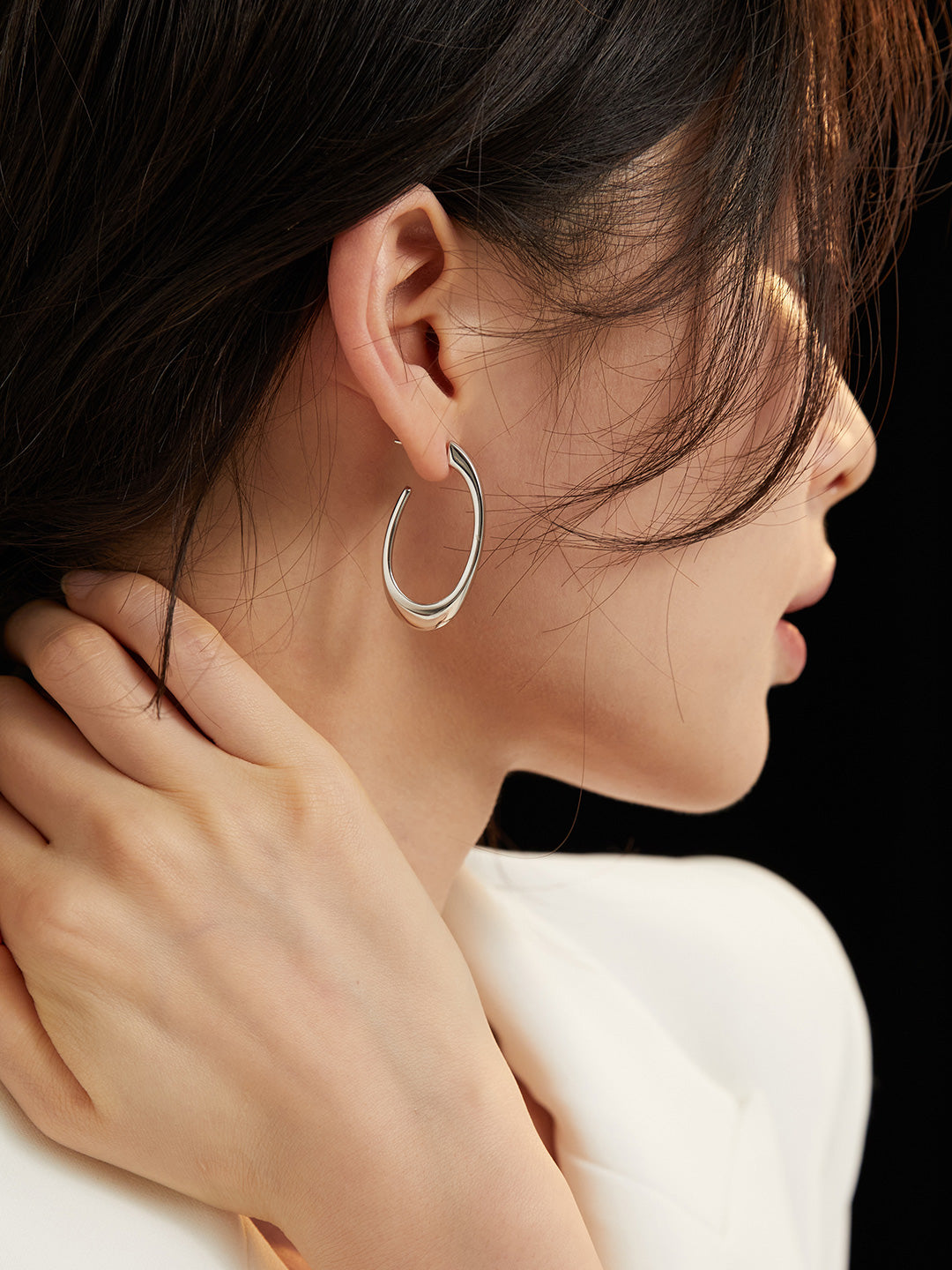Pure silver earrings