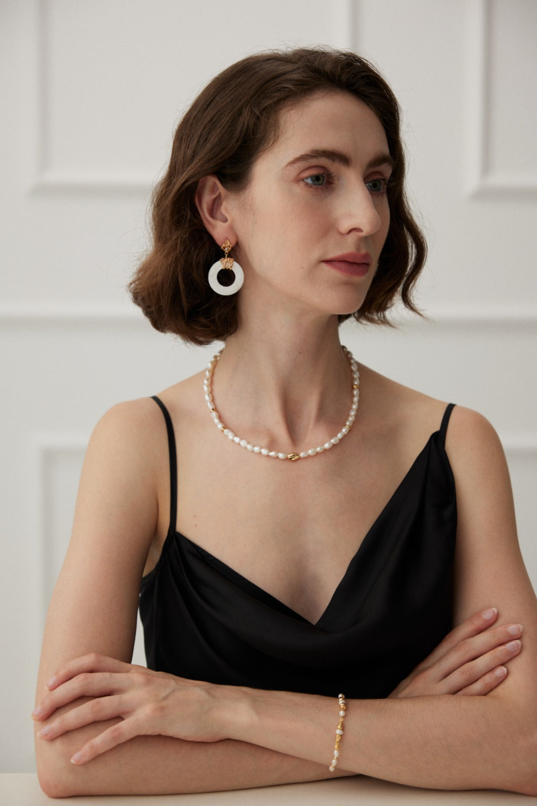 Sterling silver shell minimalist earrings
