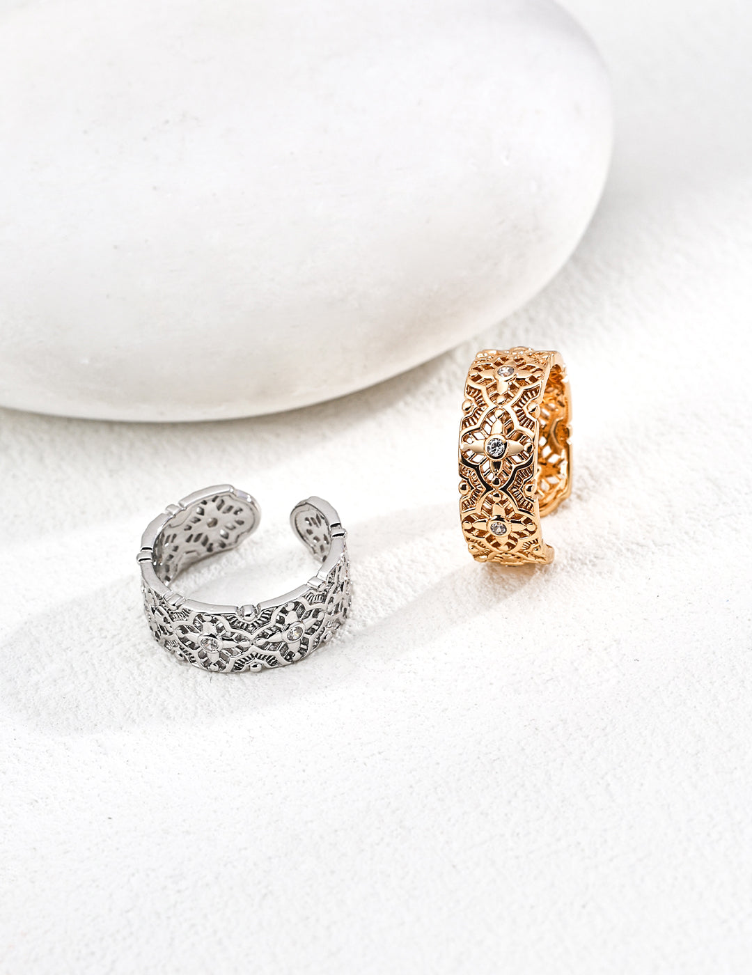 S925 silver retro-designed zircon ring