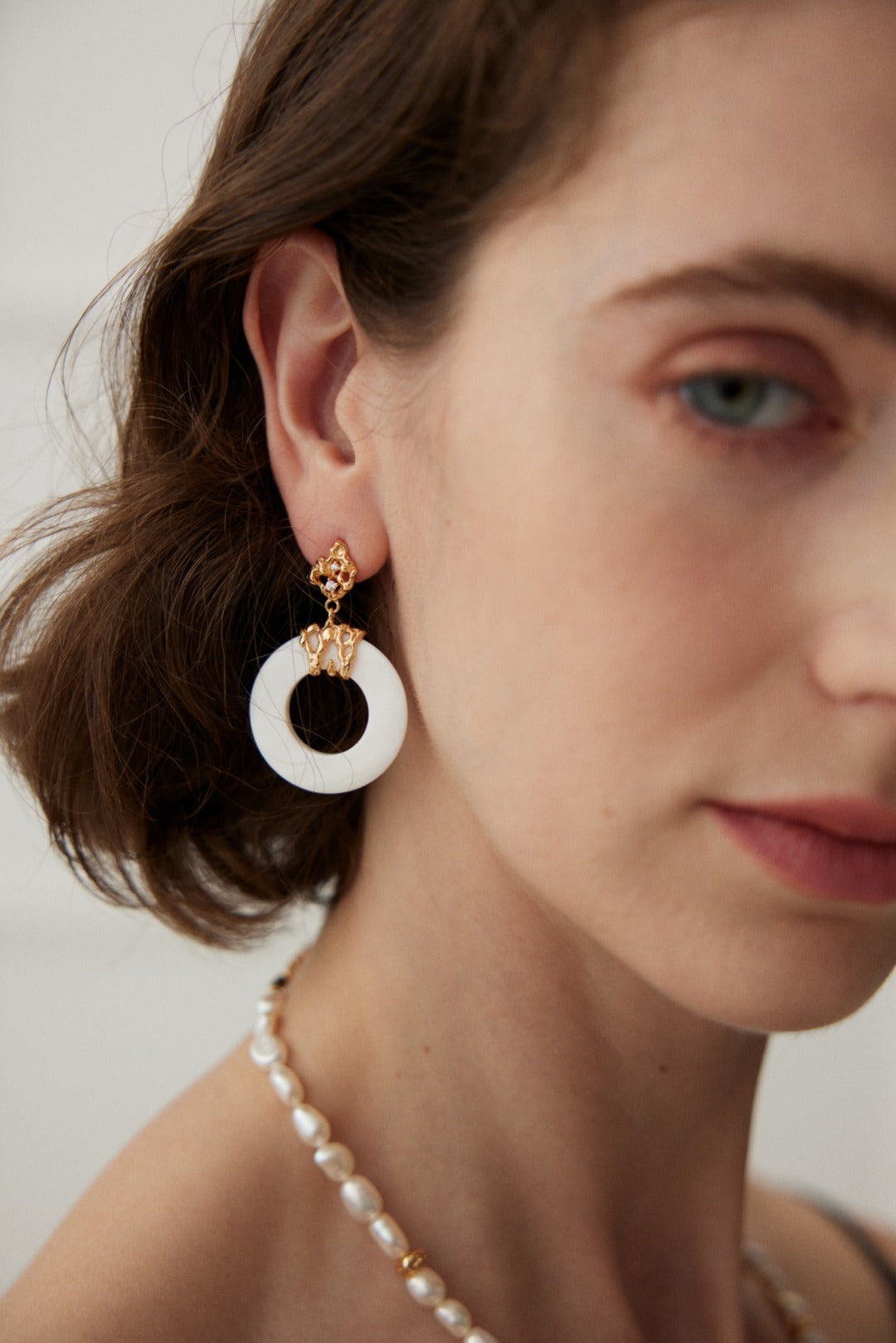 Sterling silver shell minimalist earrings