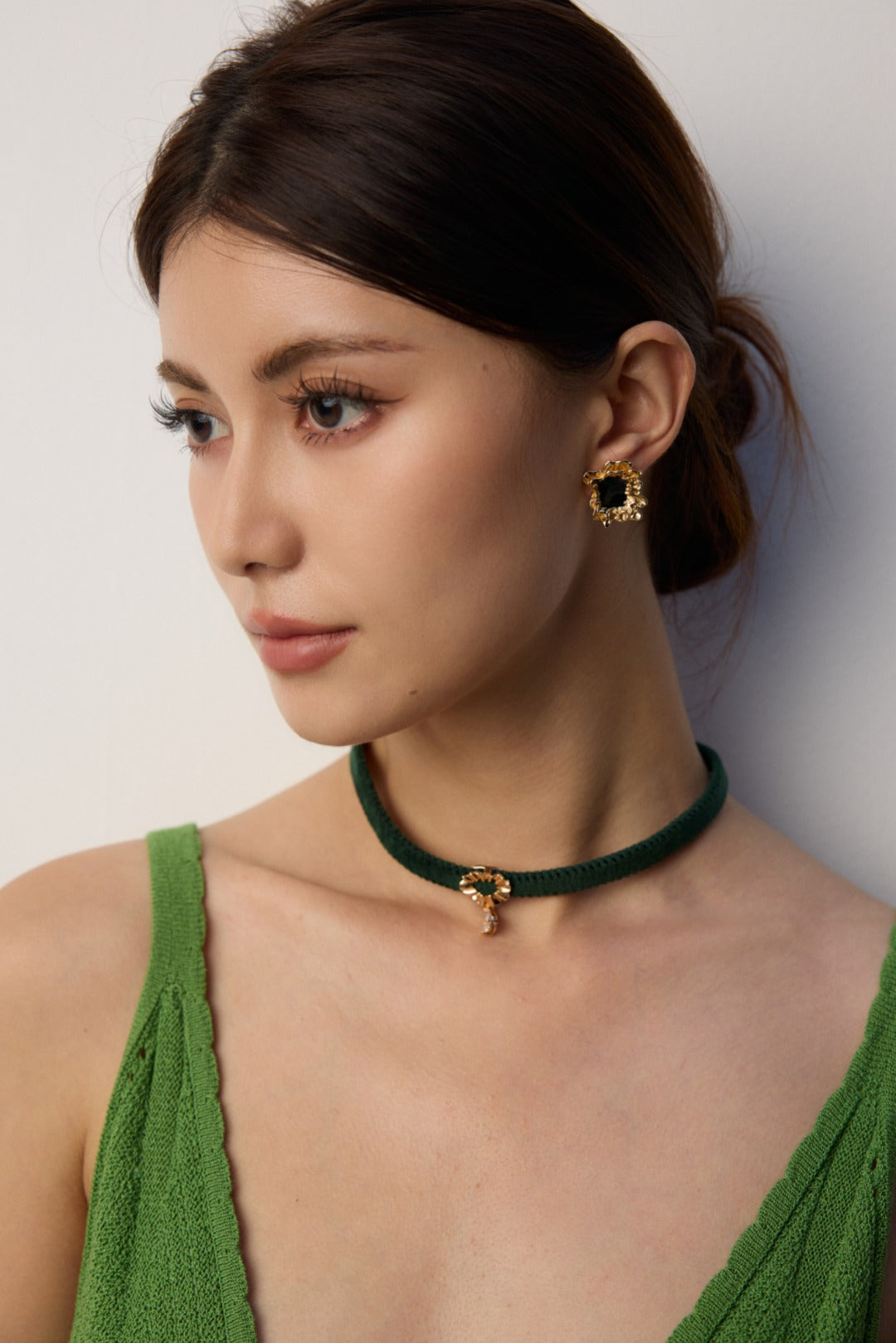 S925 Silver Minimalist Black Enamel Earrings