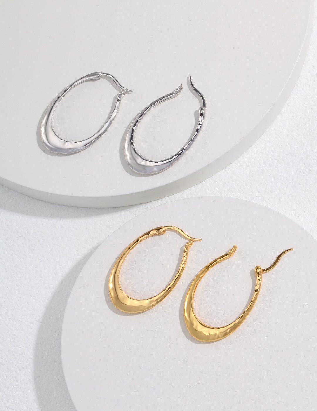 Pure silver minimalist earrings