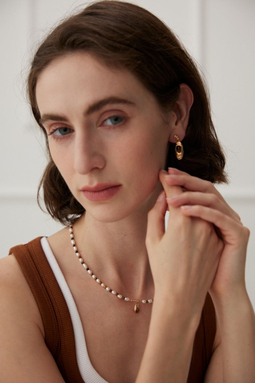 Tiger's eye earrings