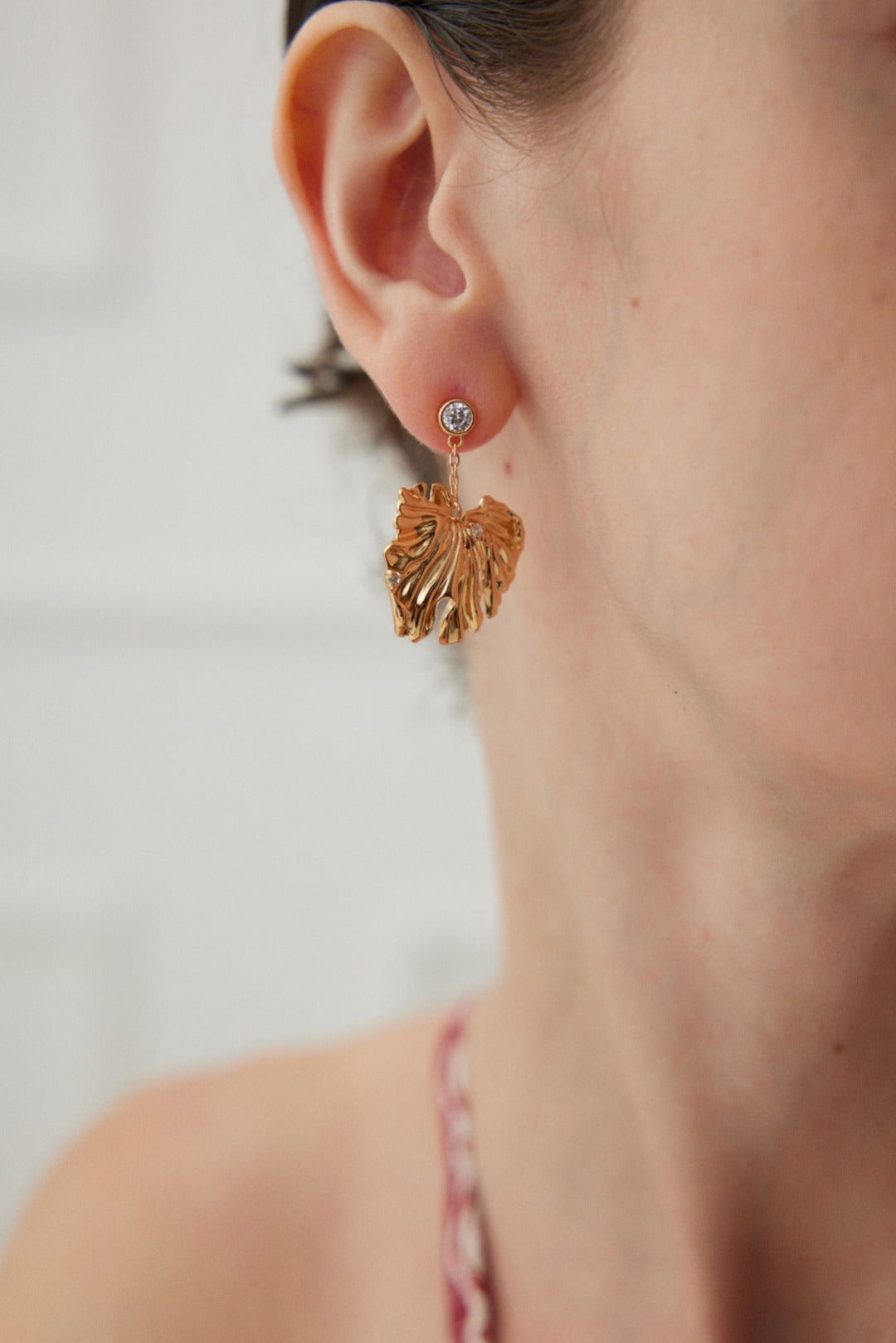 Pure silver zircon temperament earrings
