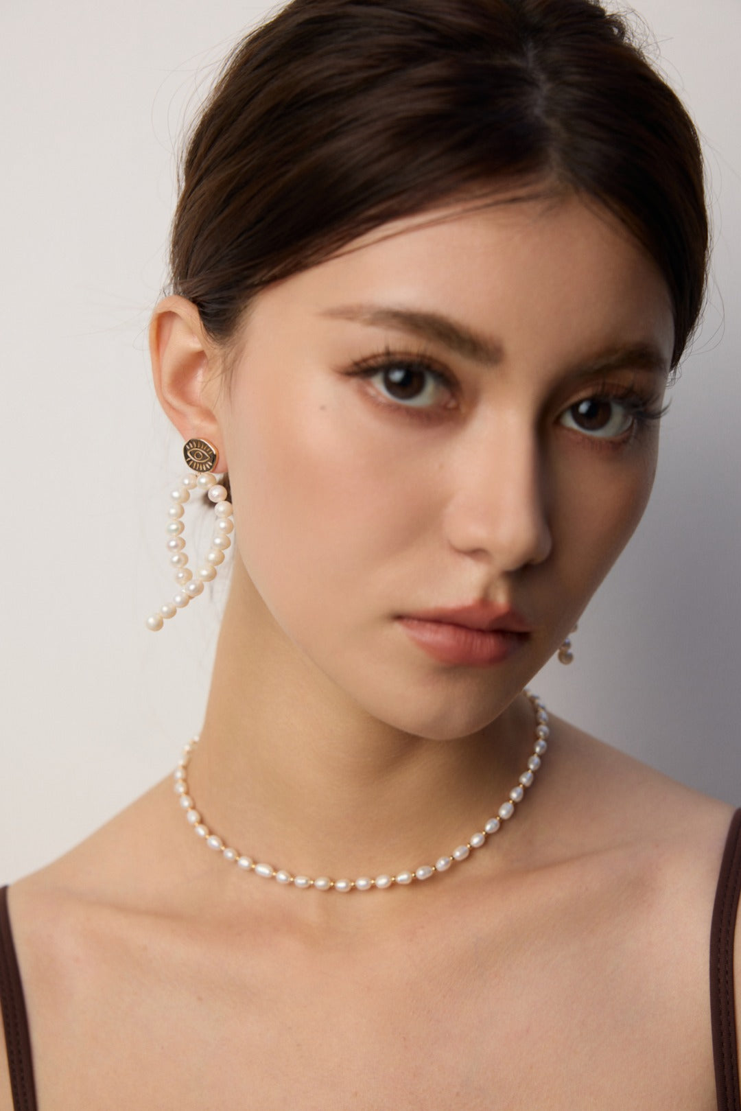 S925 Silver Vintage Gold-Plated Natural Pearl Earrings (A Pair)