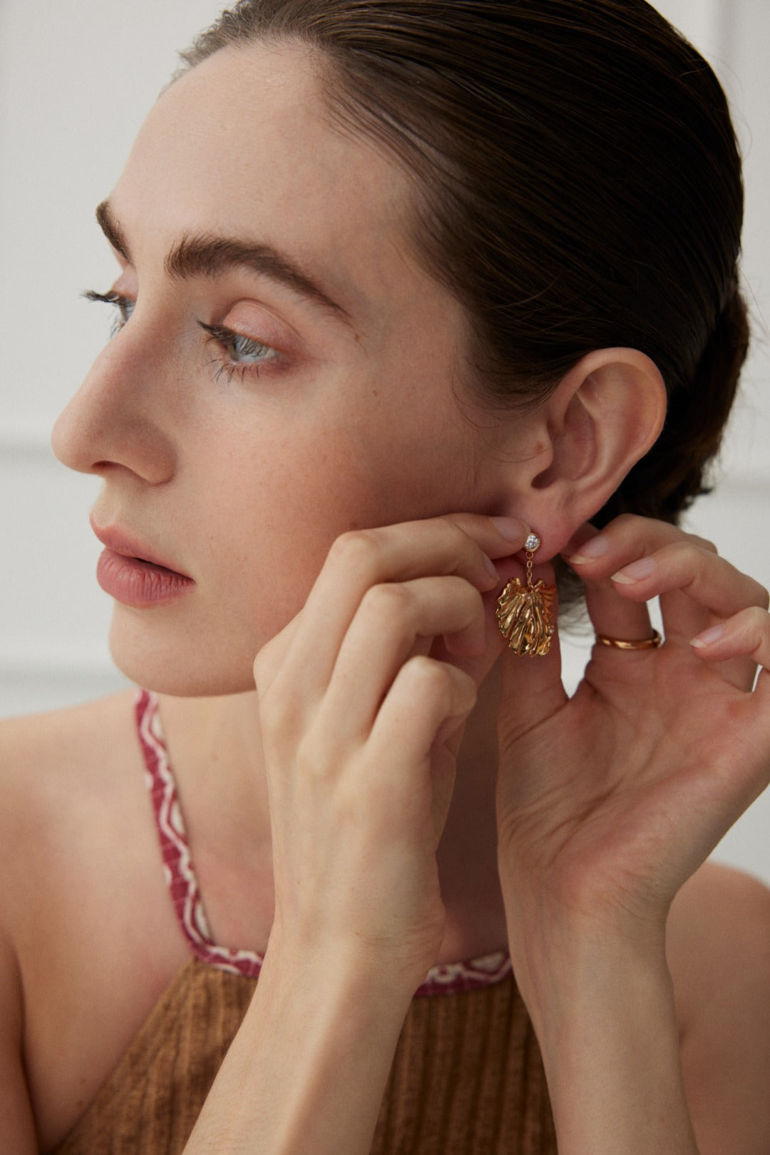 Pure silver zircon temperament earrings