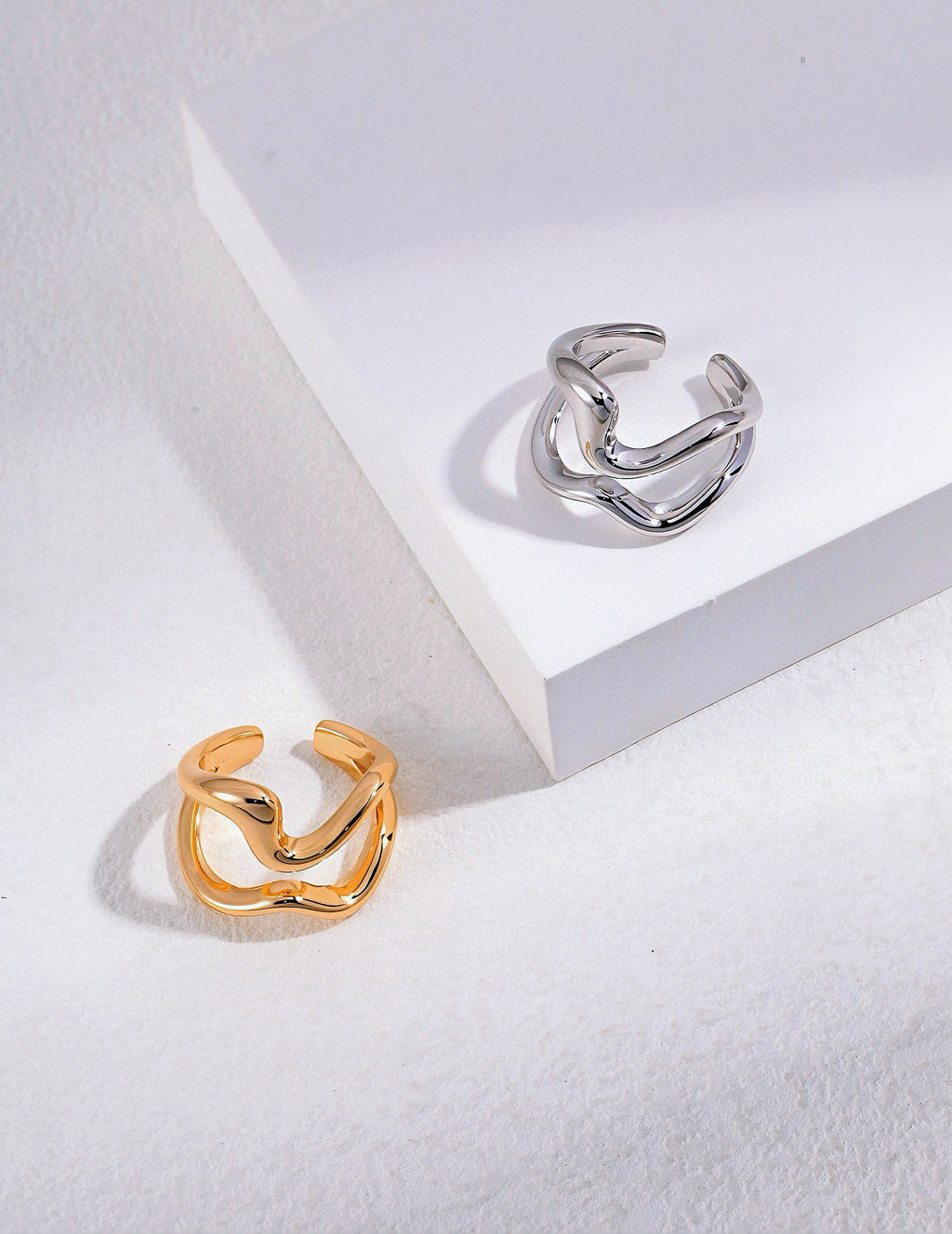 Sterling silver geometric ring