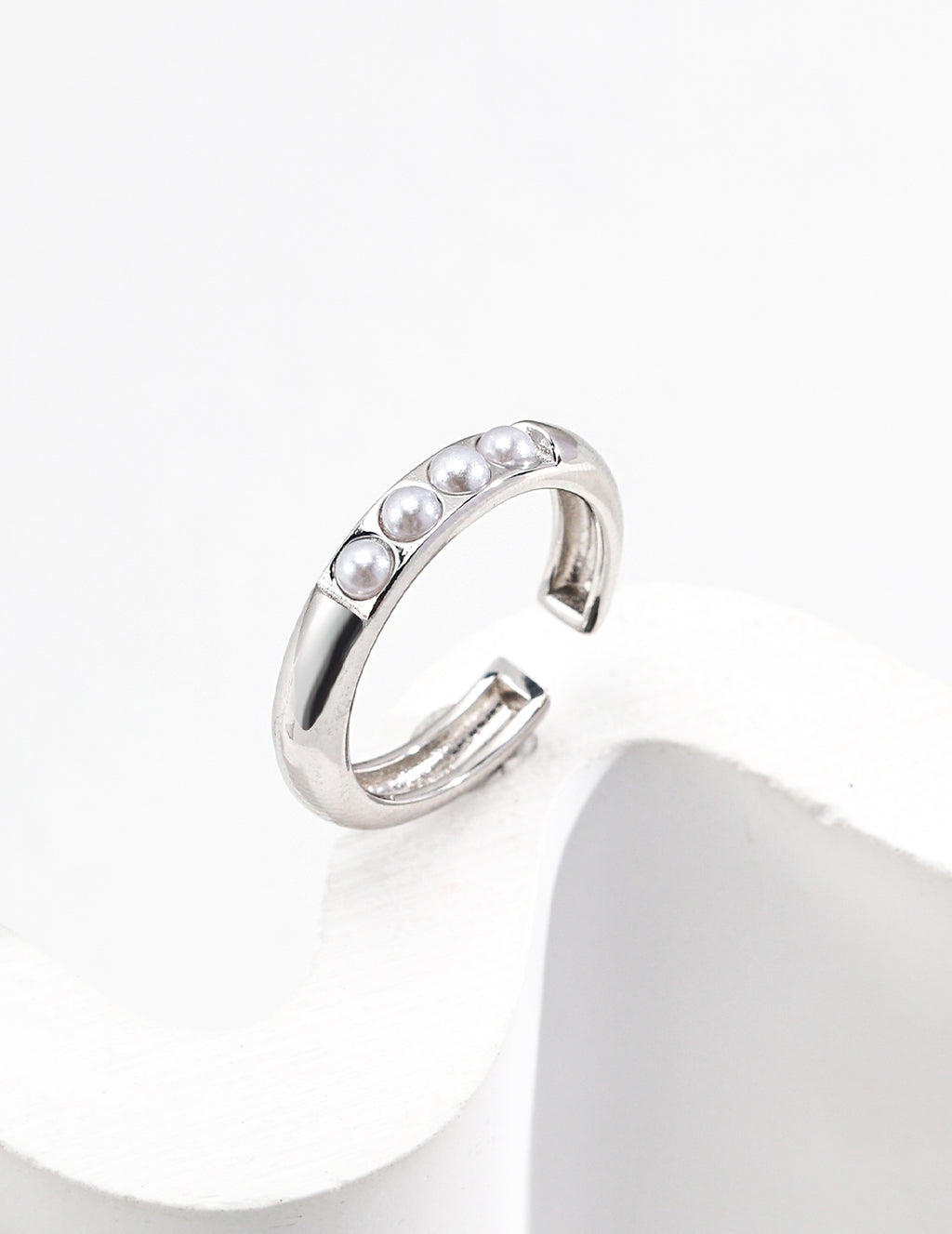 Sterling Silver Shell Pearl Ring
