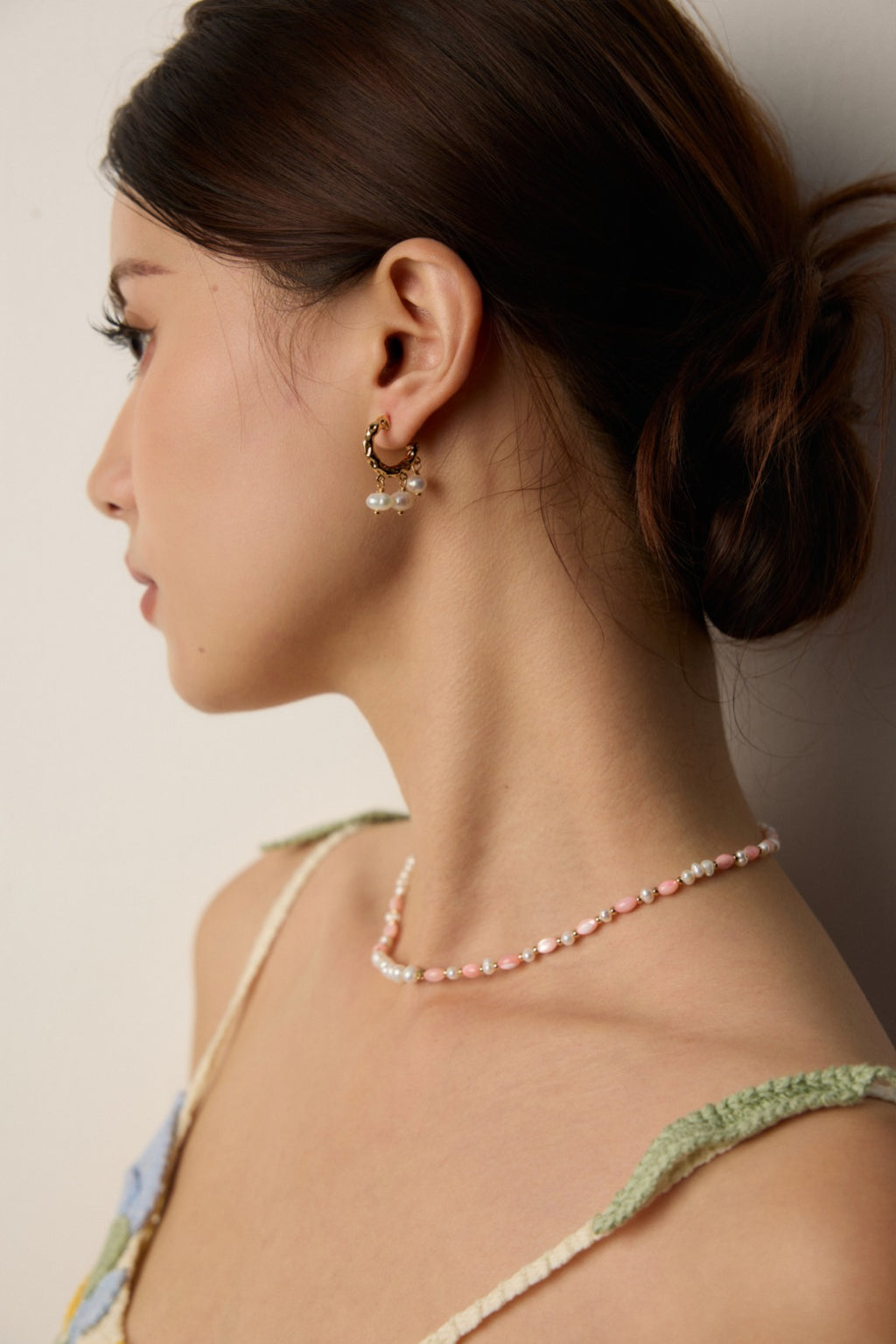 S925 silver natural pearl earrings